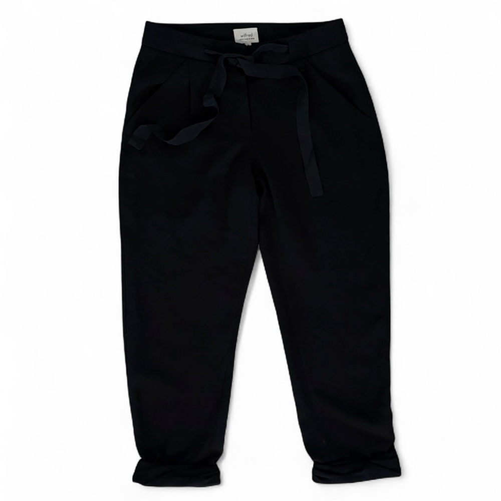 Aritzia Wilfred Tie Waist Cropped Trousers Pants - Picture 2 of 7
